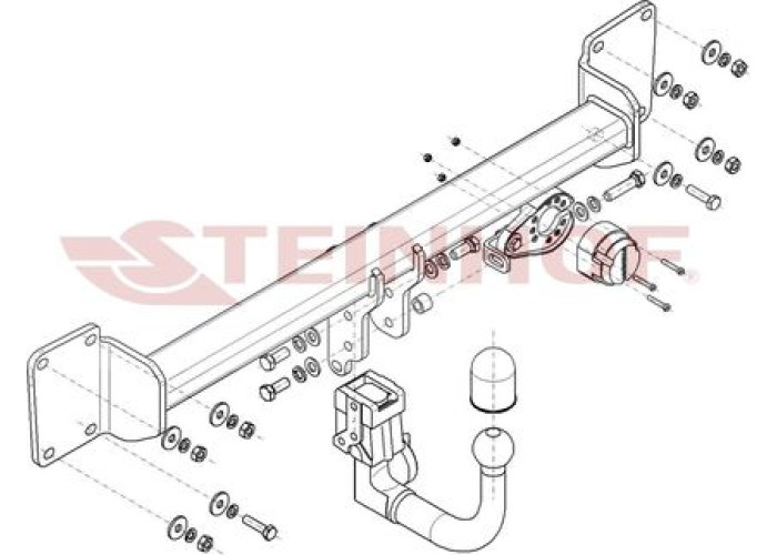 Фаркоп Steinhof для Volvo V60 II 2018-2023 (вкл. R-Design, вкл. 4WD). Быстросъемный крюк. Артикул V-317