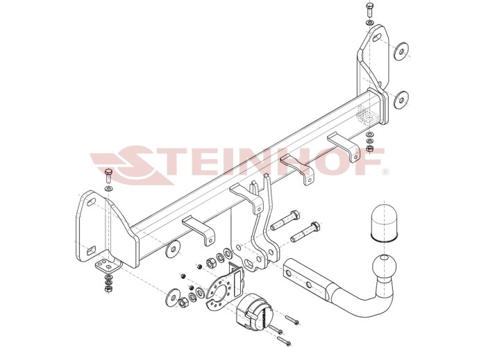 Фаркоп Steinhof для BMW X4 G02 2018-2023 Условно-съемное крепление шара. Артикул B-098