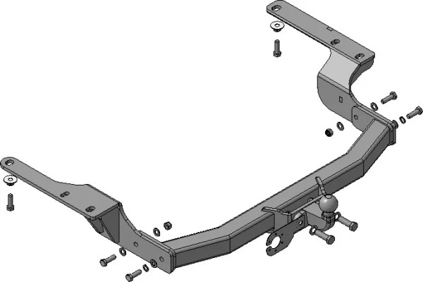Фаркоп Мотодор для Toyota Highlander III 2014-2020. Фланцевое крепление. Артикул 92511-FE