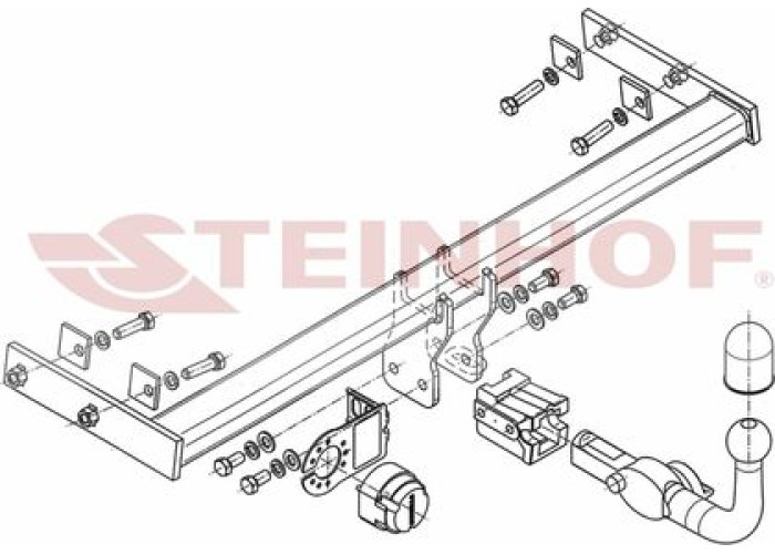 Фаркоп Steinhof для Volvo V40 II 2012-2019. Быстросъемный крюк. Артикул V-281