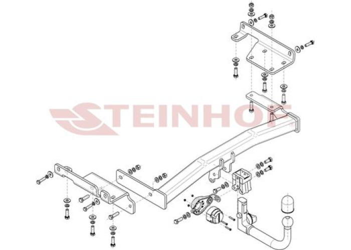 Фаркоп Steinhof для Nissan Murano Z52 2014-2023. Быстросъемный крюк. Артикул N-110