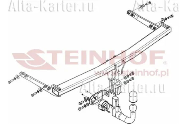Фаркоп Steinhof для Skoda Octavia A7 седан, универсал 2013-2020. Быстросъемный крюк. Артикул V-063