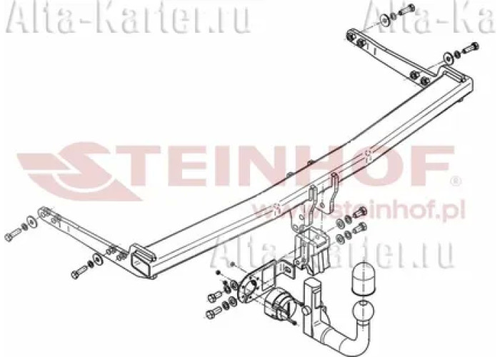 Фаркоп Steinhof для Skoda Octavia A7 седан, универсал 2013-2020. Быстросъемный крюк. Артикул V-063