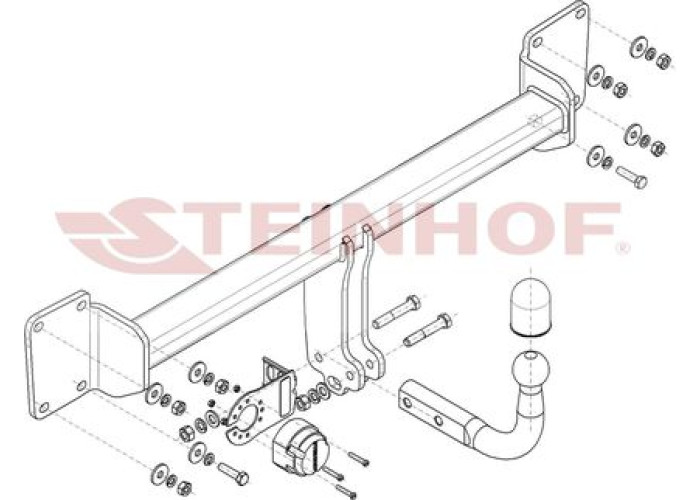 Фаркоп Steinhof для Volvo V60 II универсал (вкл. R-Design, вкл. 4WD) 2018-2023. Артикул V-316