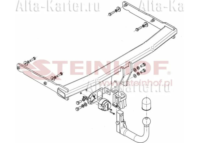 Фаркоп Steinhof для Audi A6 Allroad С7 универсал (Quattro) 2012-2019. Быстросъемный крюк. Артикул A-101